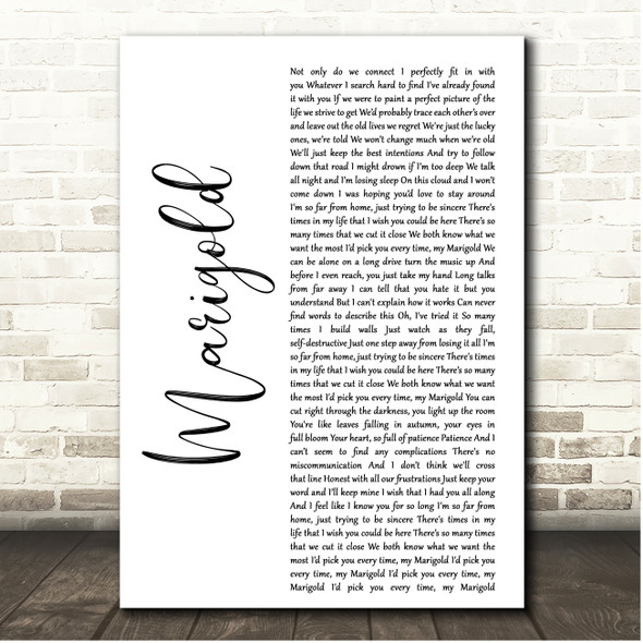 Chunk! No, Captain Chunk! Marigold White Script Song Lyric Print