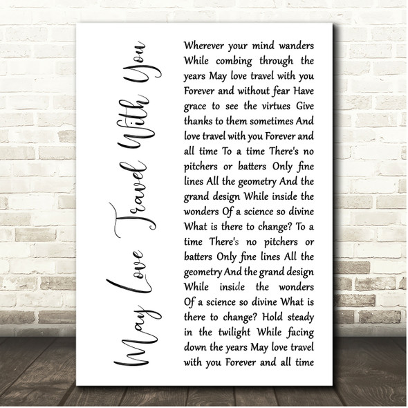 Paul Weller May Love Travel With You White Script Song Lyric Print