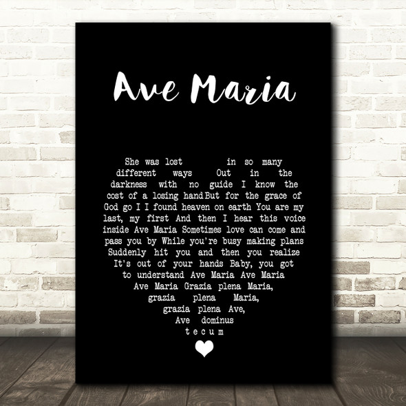 Beyoncé Ave Maria Black Heart Song Lyric Music Art Print