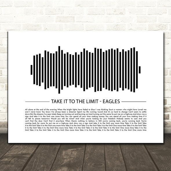 Eagles Take It To The Limit Sound Wave Minimal Song Lyric Print