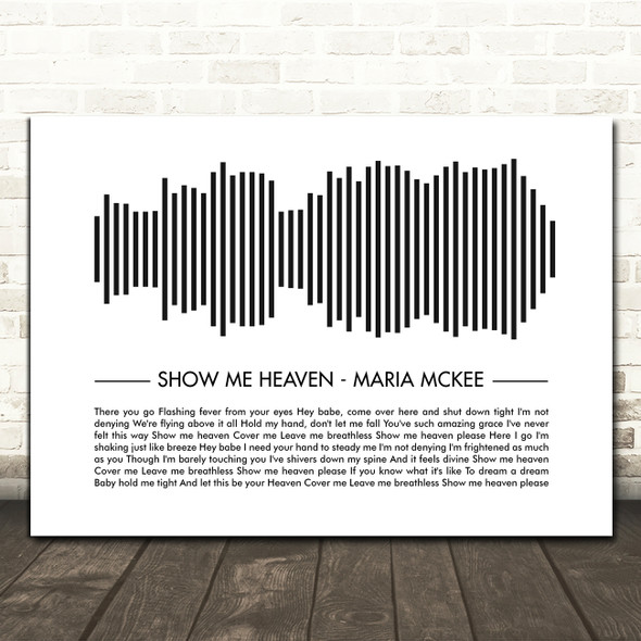 Maria McKee Show Me Heaven Sound Wave Minimal Song Lyric Print