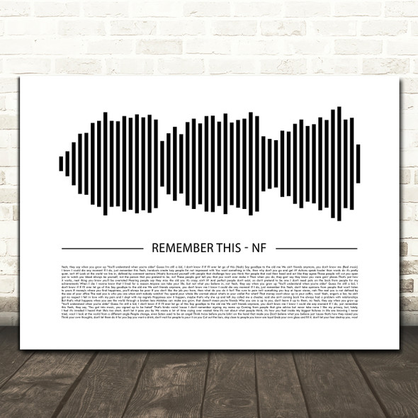 NF Remember This Sound Wave Minimal Song Lyric Print