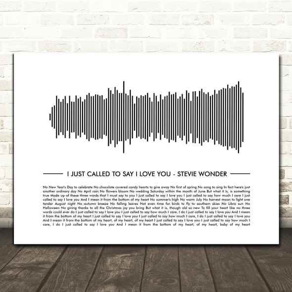 Stevie Wonder I Just Called To Say I Love You Sound Wave Minimal Song Lyric Print