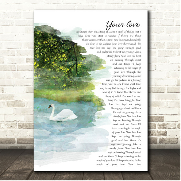 Diana Ross Your Love Swan Lake Memorial Song Lyric Print