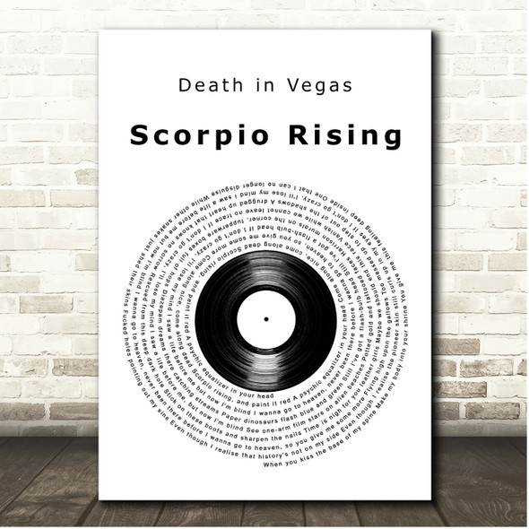 Death in Vegas Scorpio Rising Vinyl Record Song Lyric Print