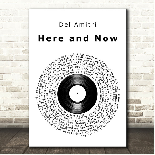 Del Amitri Here and Now Vinyl Record Song Lyric Print