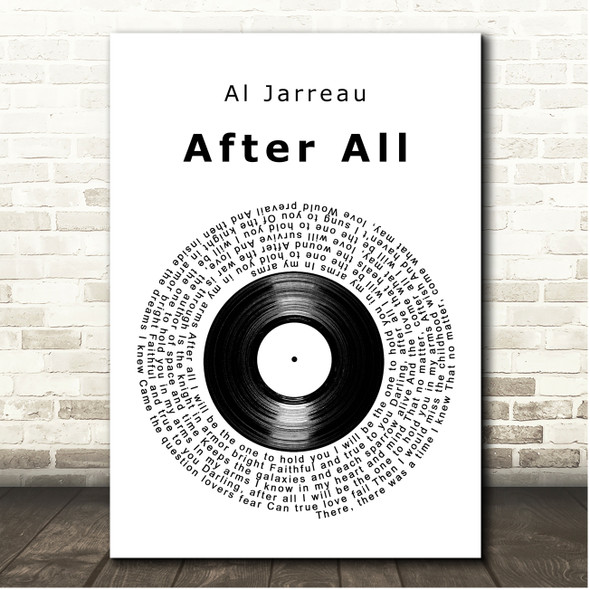 Al Jarreau After All Vinyl Record Song Lyric Print