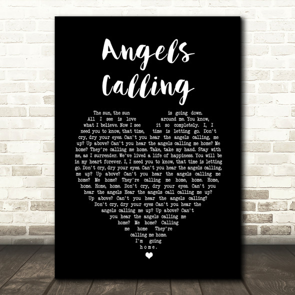 The Tenors Angels Calling Black Heart Song Lyric Music Art Print