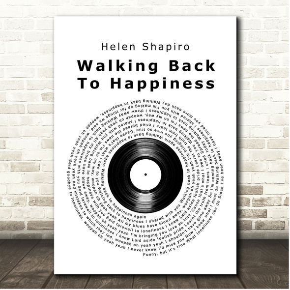 Helen Shapiro Walking Back To Happiness Vinyl Record Song Lyric Print