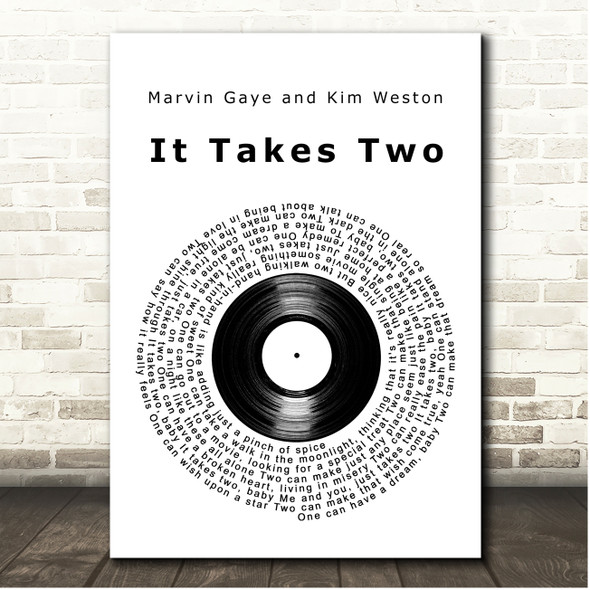 Marvin Gaye and Kim Weston It Takes Two Vinyl Record Song Lyric Print