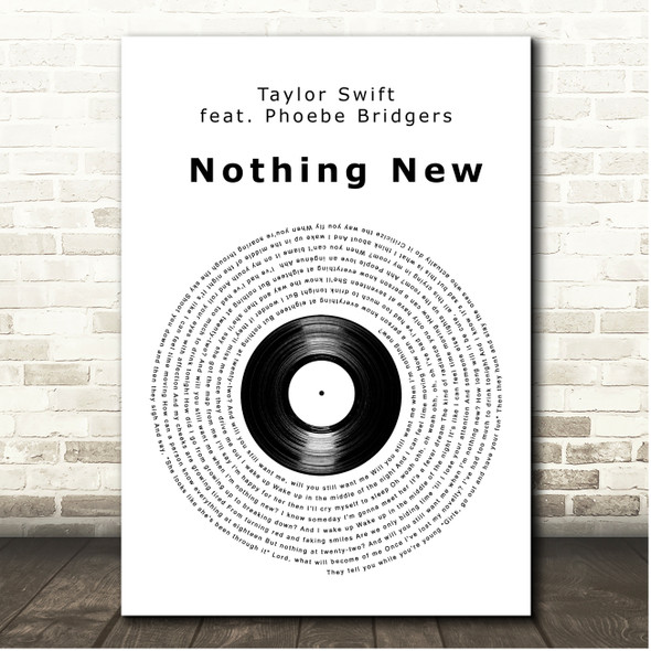 Taylor Swift feat. Phoebe Bridgers Nothing New Vinyl Record Song Lyric Print