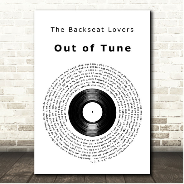 The Backseat Lovers Out of Tune Vinyl Record Song Lyric Print