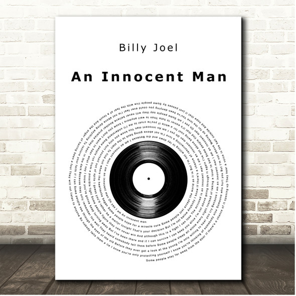 Billy Joel An Innocent Man Vinyl Record Song Lyric Print
