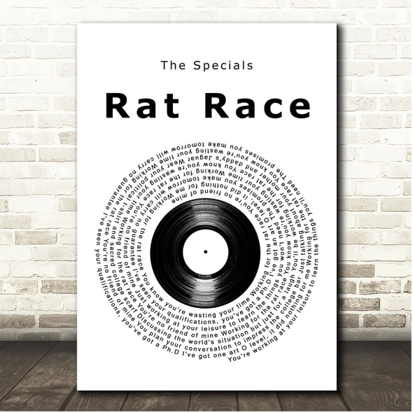 The Specials Rat Race Vinyl Record Song Lyric Print