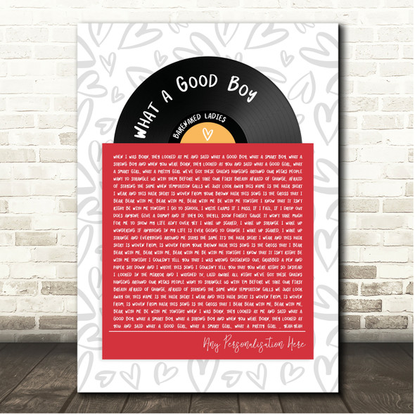 Barenaked Ladies What a Good Boy Vinyl Record In Sleeve Hearts Song Lyric Print