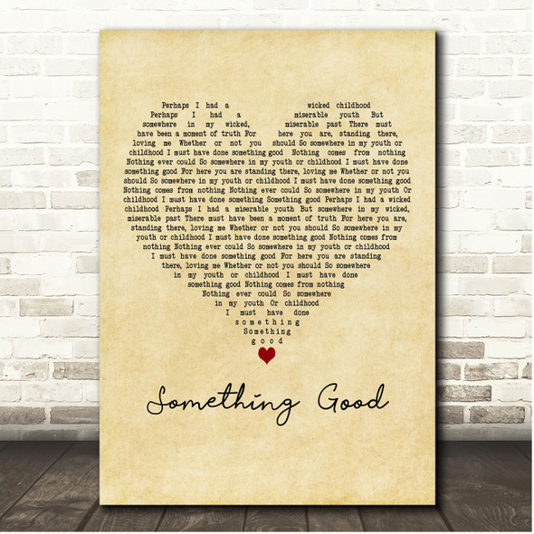 Julie Andrews, Bill Lee Something Good Vintage Heart Song Lyric Print