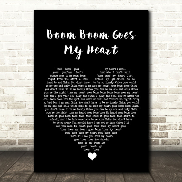 Alex Swings Oscar Sings Boom Boom Goes My Heart Black Heart Song Lyric Quote Music Print