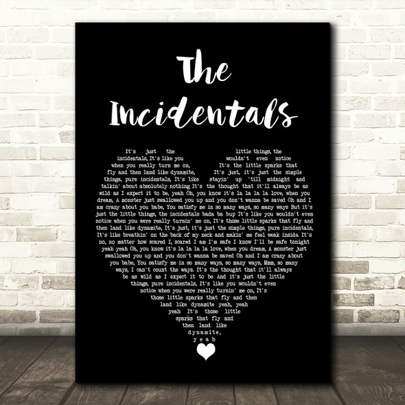 Alisha's Attic The Incidentals Black Heart Song Lyric Quote Music Print