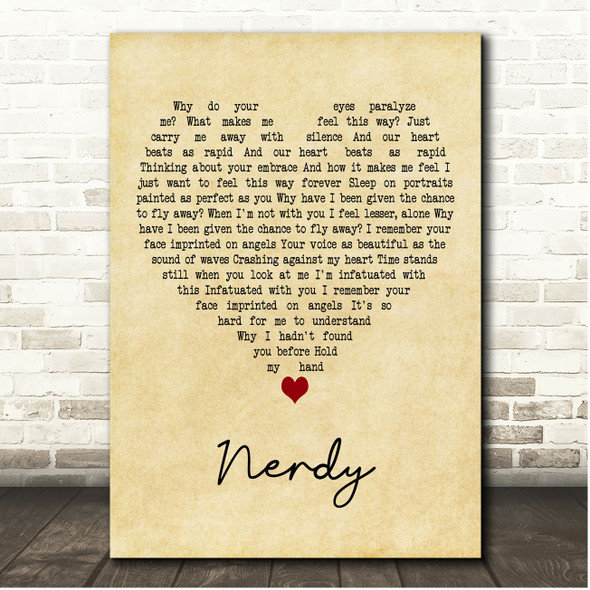 Poison the Well Nerdy Vintage Heart Song Lyric Print