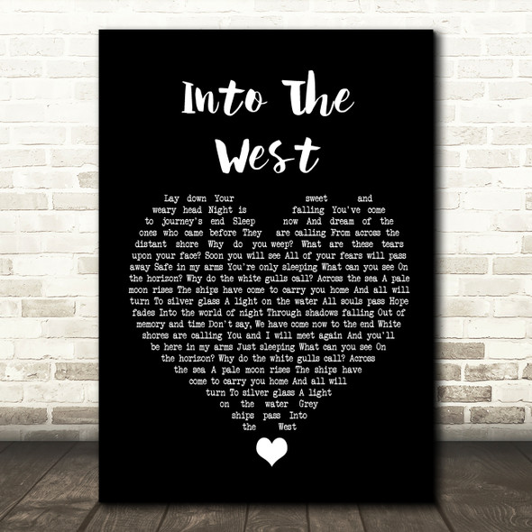Annie Lennox Into The West Black Heart Song Lyric Quote Music Print