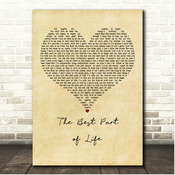 SAINt JHN The Best Part of Life Vintage Heart Song Lyric Print