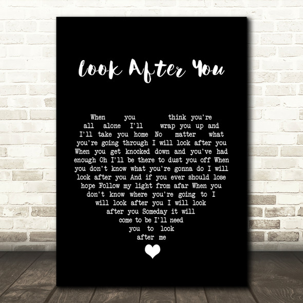 Aron Wright Look After You Black Heart Song Lyric Quote Music Print