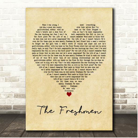 The Verve Pipe The Freshmen Vintage Heart Song Lyric Print