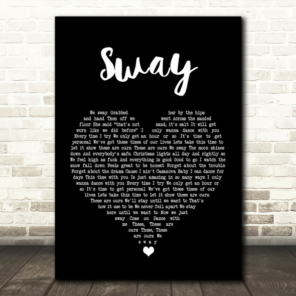 Blue October Sway Black Heart Song Lyric Quote Music Print