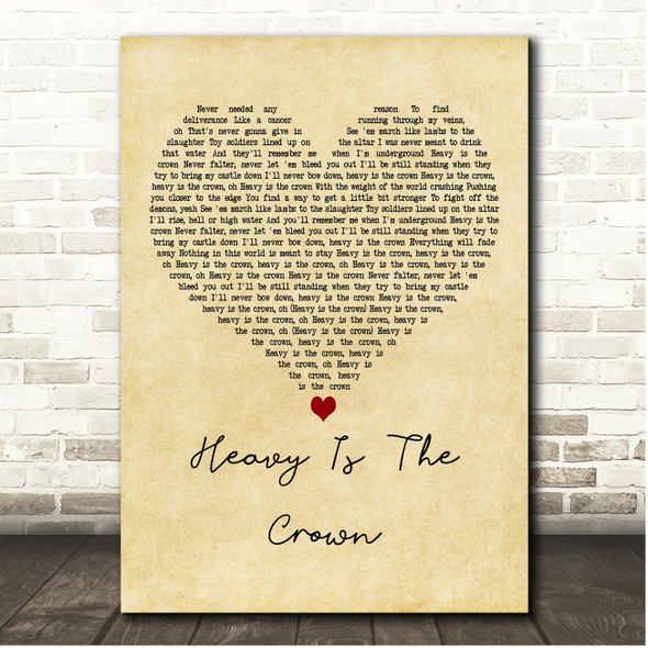 Daughtry Heavy Is The Crown Vintage Heart Song Lyric Print