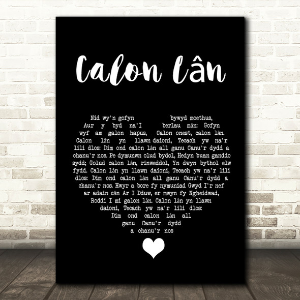 Cerys Matthews Calon Lân Black Heart Song Lyric Quote Music Print
