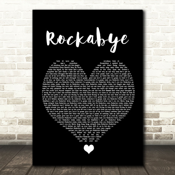 Clean Bandit Rockabye Black Heart Song Lyric Quote Music Print