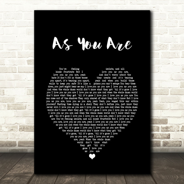 Daughtry As You Are Black Heart Song Lyric Quote Music Print