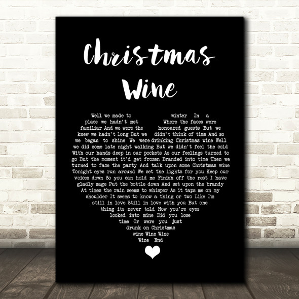 Declan ORourke Christmas wine Black Heart Song Lyric Quote Music Print