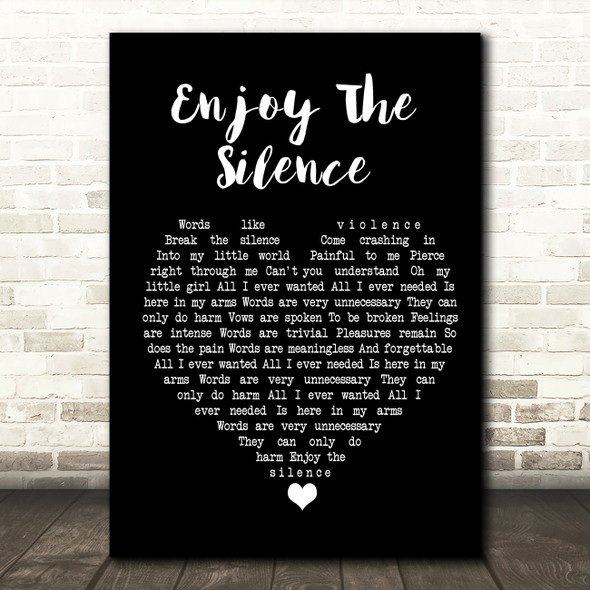 Depeche Mode Enjoy The Silence Black Heart Song Lyric Quote Music Print