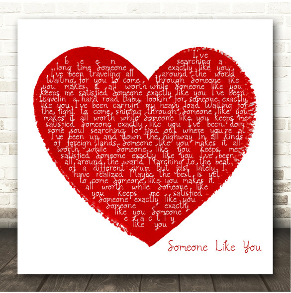 Van Morrison Someone Like You Painted Red Heart Square Song Lyric Print