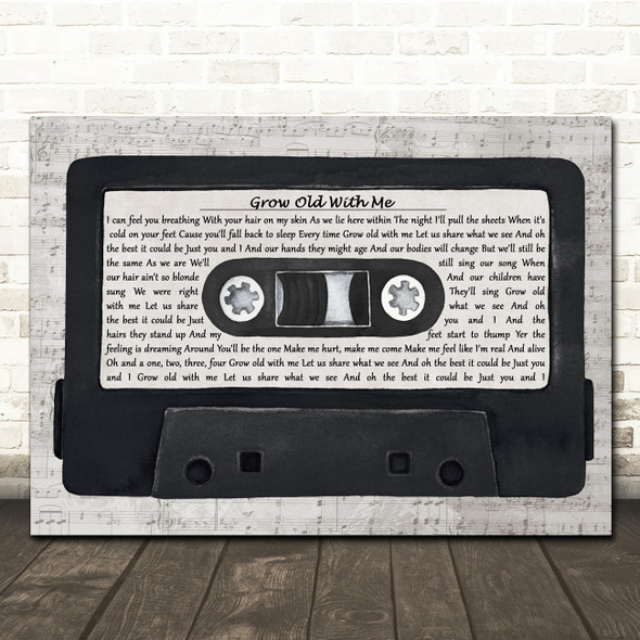 Tom Odell Grow Old With Me Music Script Cassette Tape Song Lyric Wall Art Print