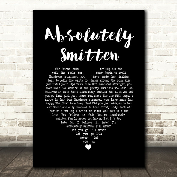 Dodie Absolutely Smitten Black Heart Song Lyric Quote Music Print