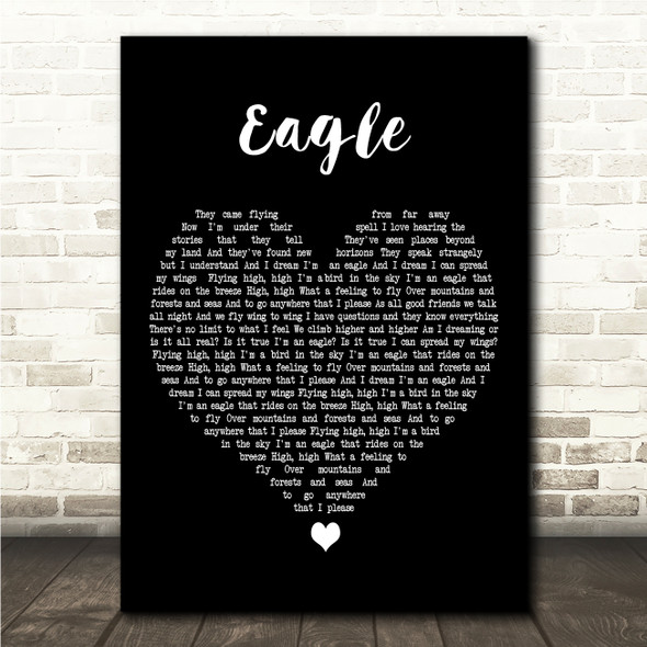 ABBA Eagle Black Heart Song Lyric Wall Art Print