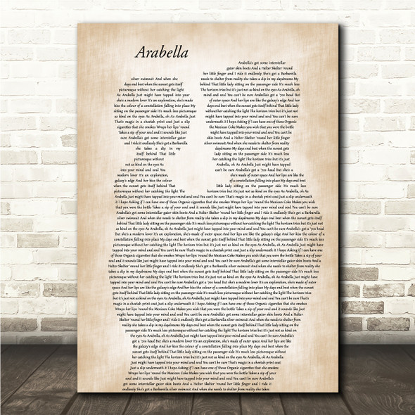 Arctic Monkeys Arabella Father & Child Song Lyric Wall Art Print