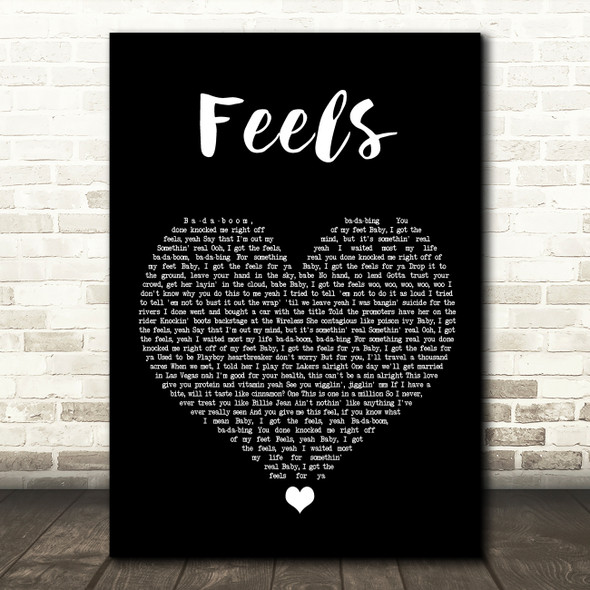 Ed Sheeran Feels Black Heart Song Lyric Quote Music Print