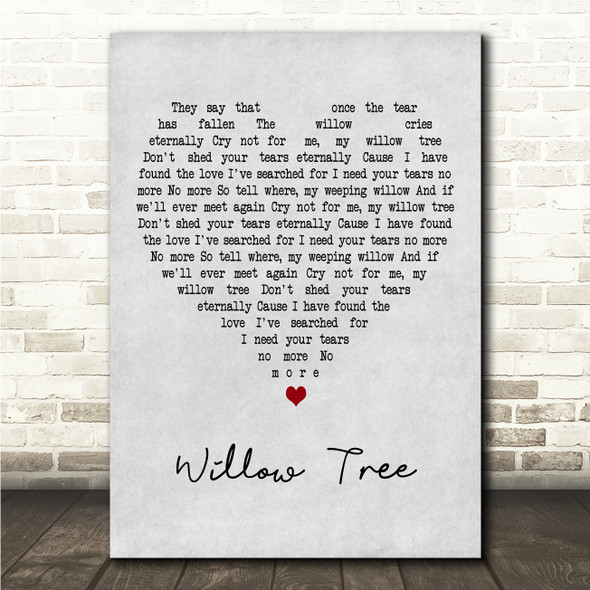 Alton Ellis Willow Tree Grey Heart Song Lyric Wall Art Print