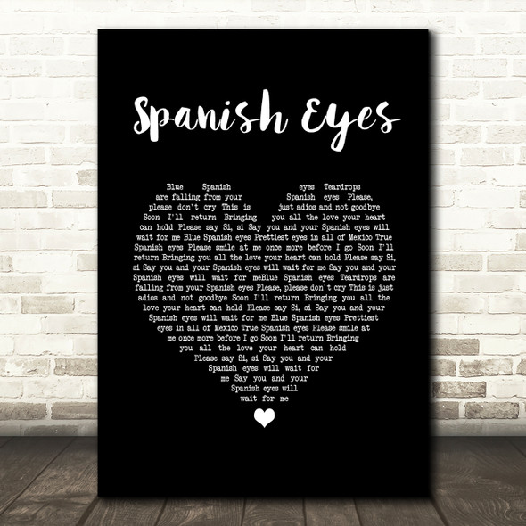 Engelbert Humperdinck Spanish Eyes Black Heart Song Lyric Quote Music Print