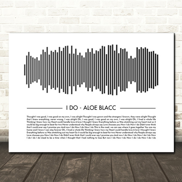 Aloe Blacc I Do Sound Wave Minimal Song Lyric Wall Art Print