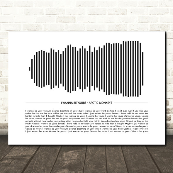 Arctic Monkeys I Wanna Be Yours Sound Wave Minimal Song Lyric Wall Art Print