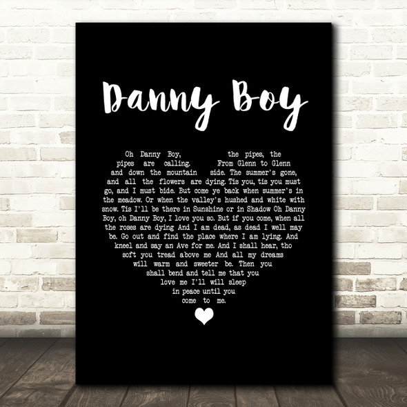 Eva Cassidy Danny Boy Black Heart Song Lyric Quote Music Print