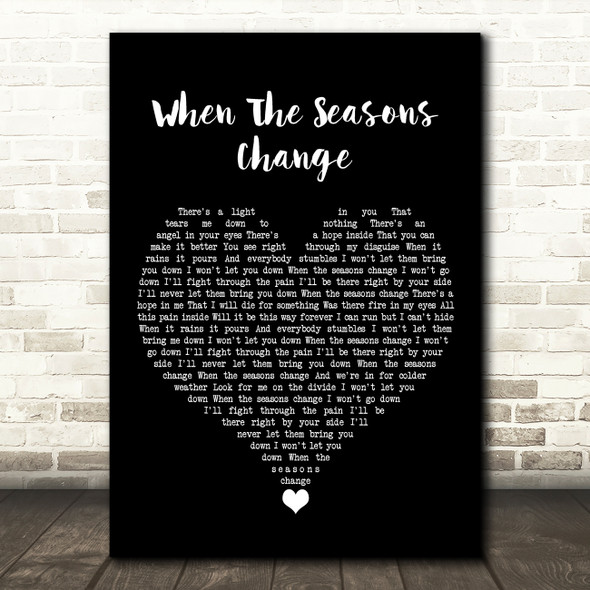 Five Finger Death Punch When The Seasons Change Black Heart Song Lyric Quote Music Print