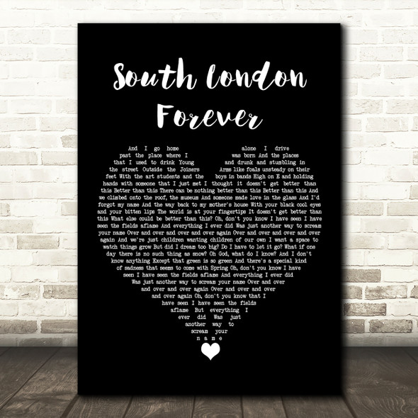 Florence + The Machine South London Forever Black Heart Song Lyric Quote Music Print