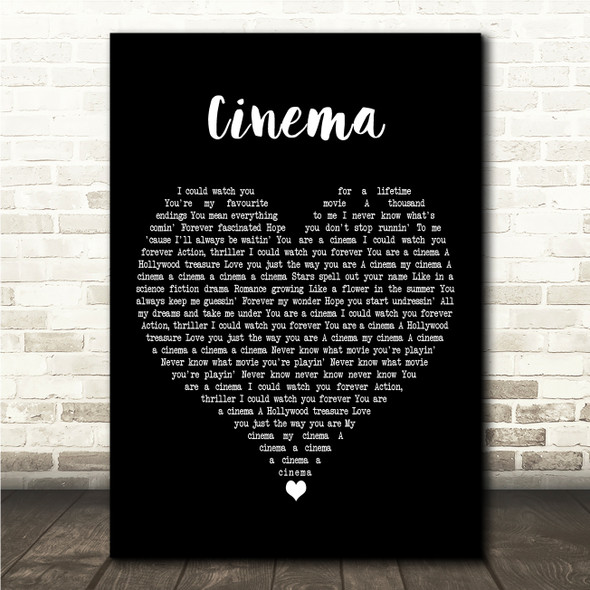 Benny Benassi Cinema Black Heart Song Lyric Wall Art Print