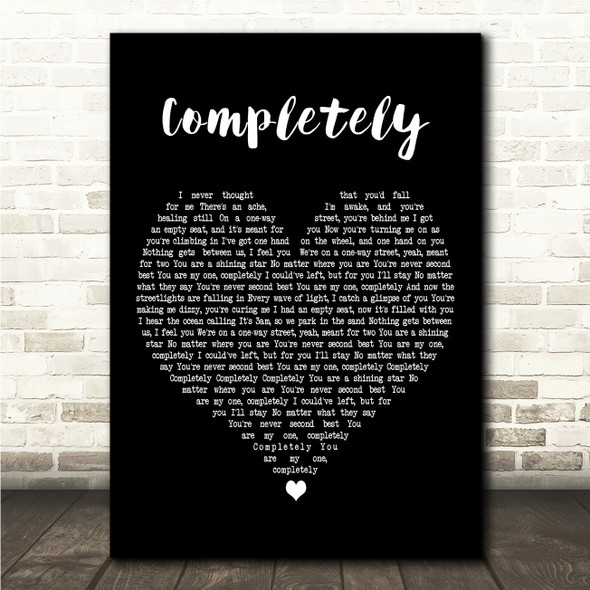 Blue October Completely Black Heart Song Lyric Wall Art Print