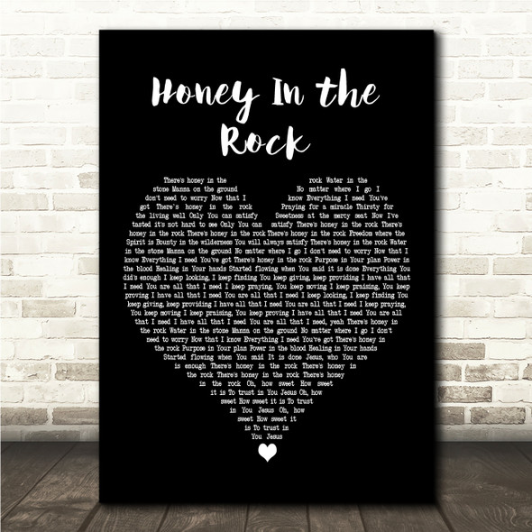 Brooke Ligertwood & Brandon Lake Honey In the Rock Black Heart Song Lyric Wall Art Print